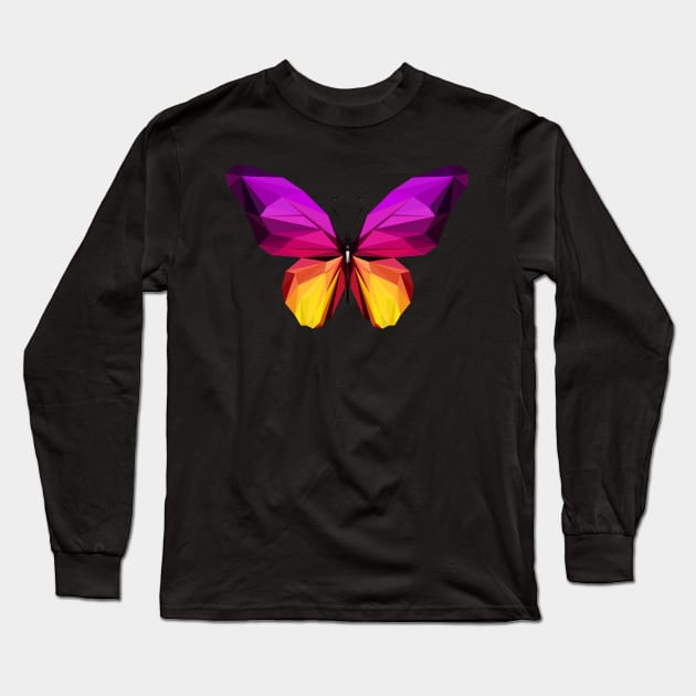 Butterfly polygonal Long Sleeve T-Shirt by Tuye Project